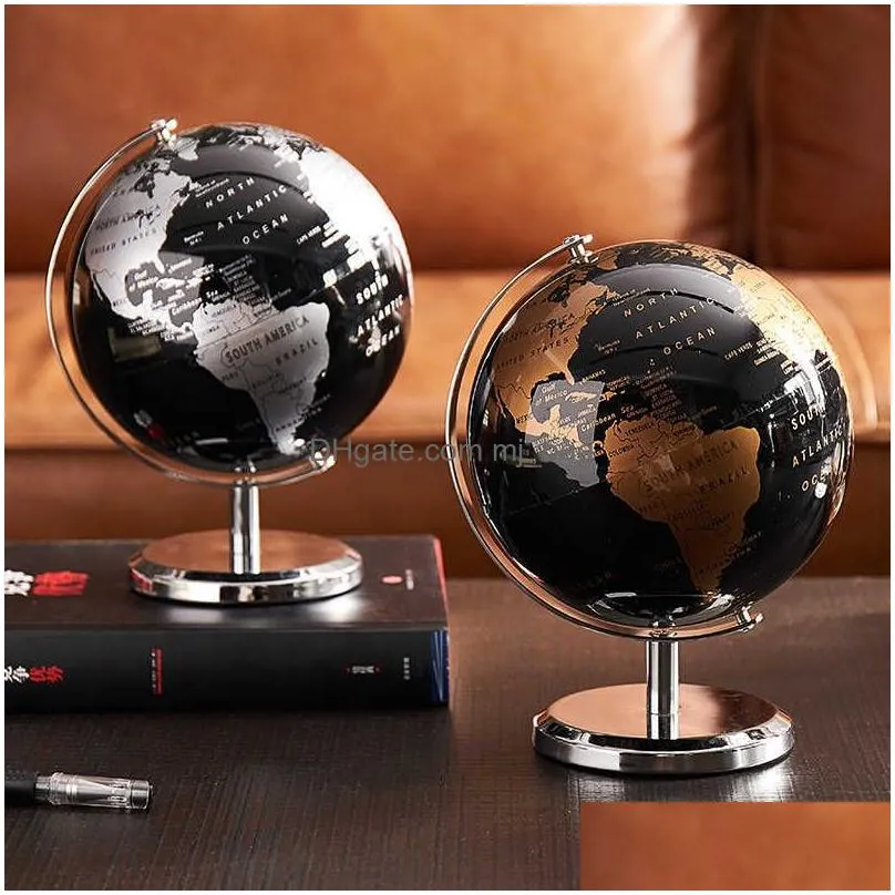 World globe with rotating bracket decoration Land Geography Education toy map school supplies home decoration office decoration 210811