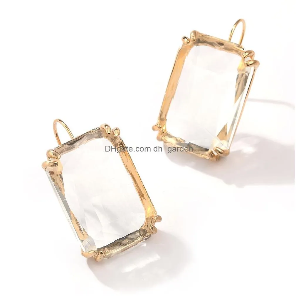 Dangle & Chandelier Transparent Resin Pendant Hanging Earring For Women Bohemia Trendy Geometric Square Acrylic Drop Dangle Dhgarden Otioy