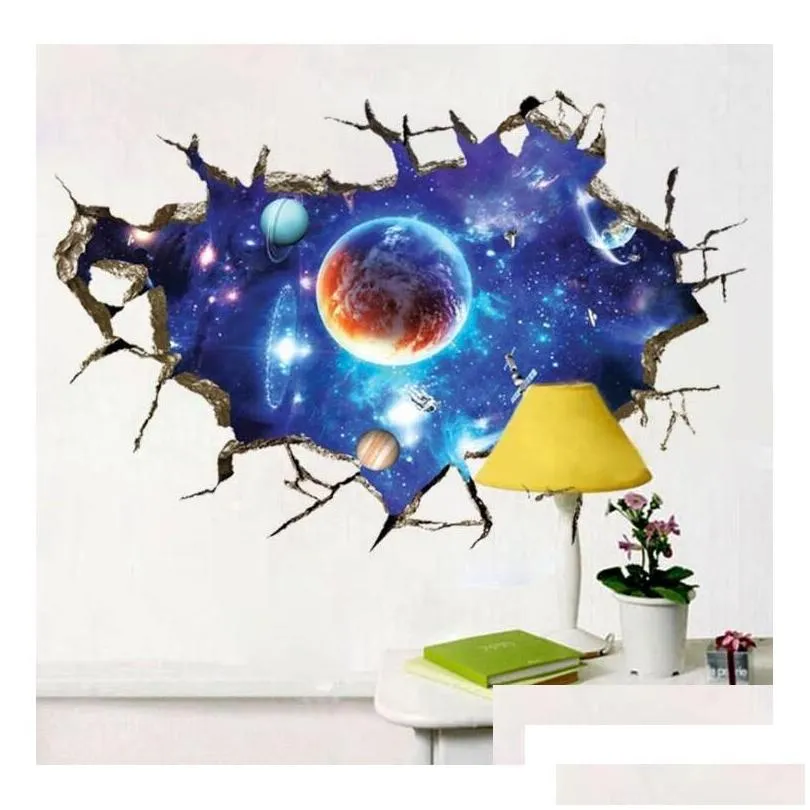 wall stickers 90cm 3d star universe series broken for kids baby rooms bedroom home decor decoration decals mural poster sticker drop