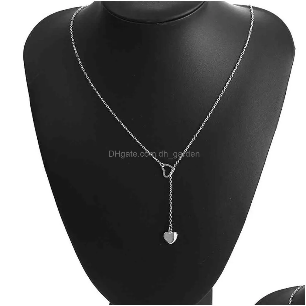 Pendant Necklaces 2021 Fashion Trendy Jewelry Copper Heart Chain Link Necklace Gift For Women Girl Drop Delivery Jewelry Neck Dhgarden Otz9Q