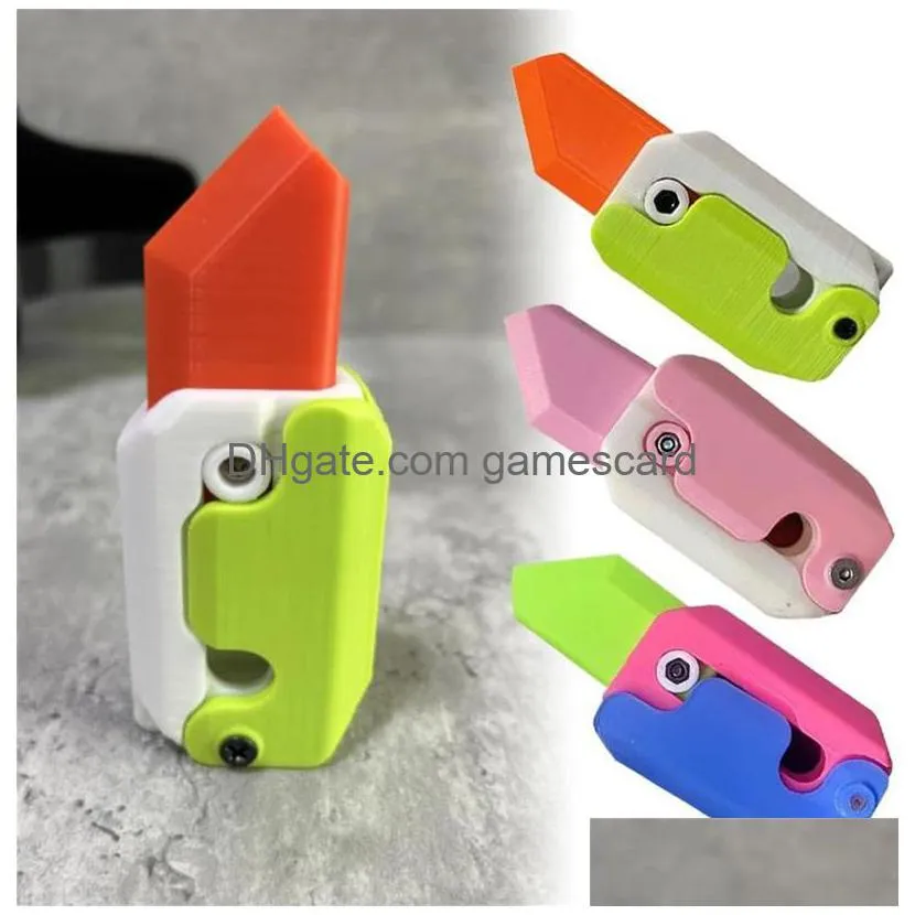 Novelty Games Anxiety Relief Fidget Toys Adts 3D Printing Knife Toy Creative Radish Decompression Drop Delivery Toys Gifts Novelty Gag Dhjxs