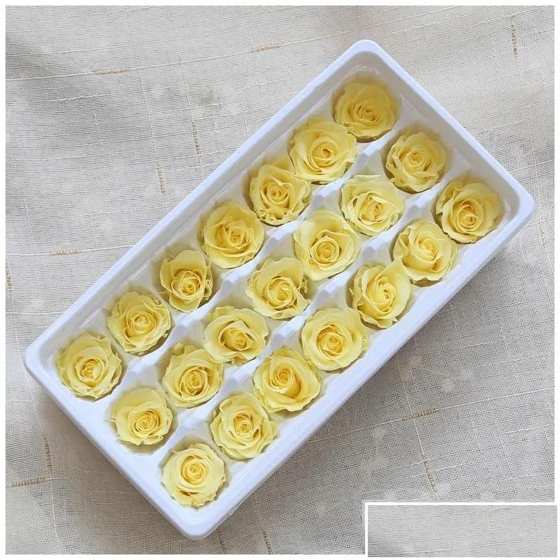 decorative flowers wreaths 21pcs/box diy 2-3cm eternal roses natural preserved immortal rose mothers day gift wedding decoration d