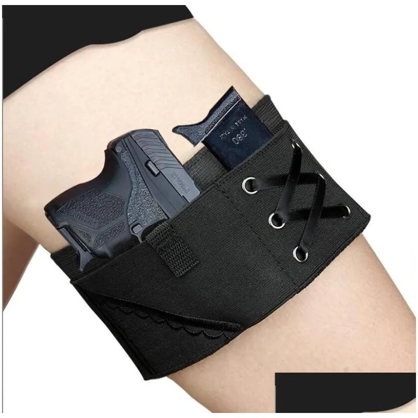 others tactical accessories holster leg for women black concealed adjustable thigh low profile closure embroidered elastic fabric canv