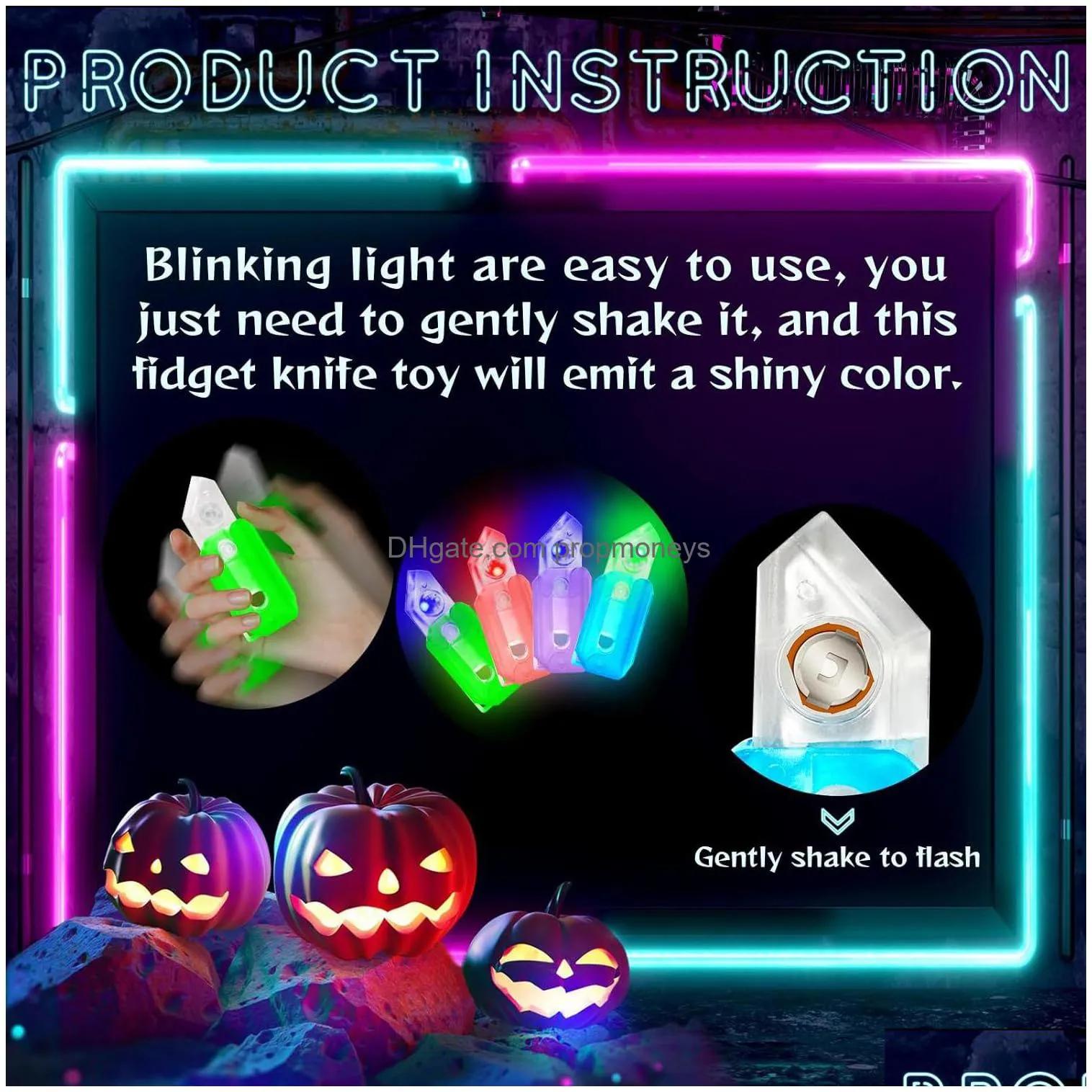 Novelty Games Led Light Up 3D Printed Toy Knife Glow In The Dark Luminous Plastic Turnip Toys Sensory Carrot Decompression Push Card R Dh0Jv