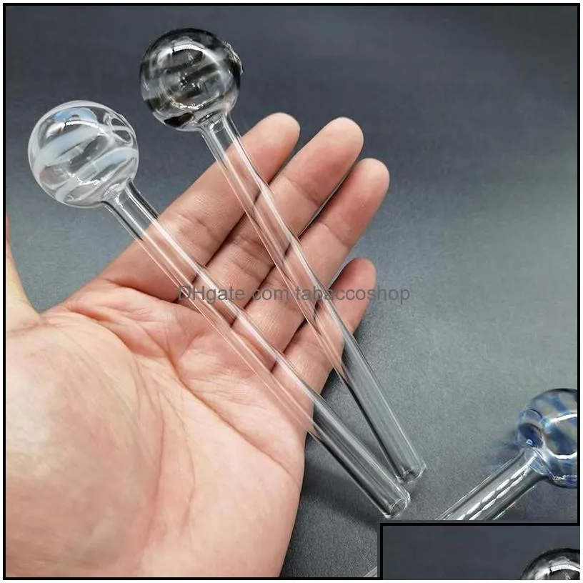 smoking pipes 6.3inch glass oil burner pyrex pipe mtiple colors 10mm tube od burners ball diameter 30mm for tobcco herb w tabaccoshop