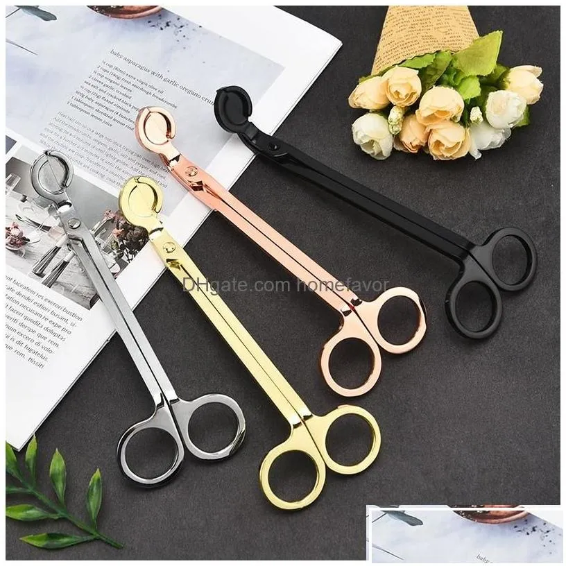 scissors stainless steel candle wick trimmer clipper cutter oil lamp trim reaches deep into candles to cut spent wicks drop homefavor