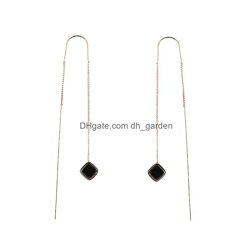 Dangle & Chandelier Square Pendant Long Earline Fashion Jewelry Temperament Earring For Drop Delivery Jewelry Earrings Dhgarden Otapr