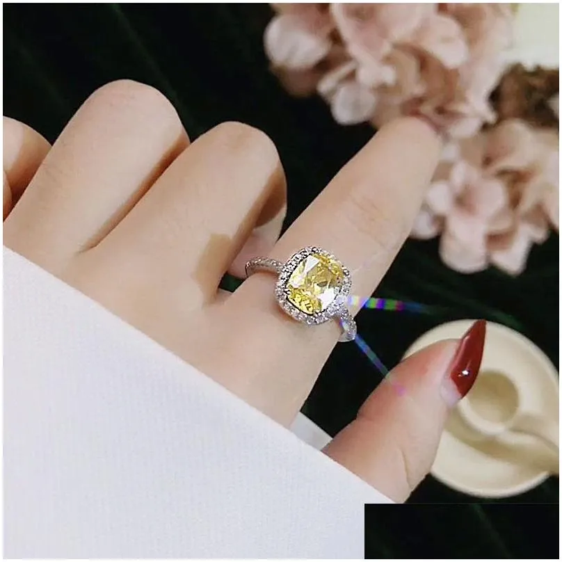 Rings For Women Bridal Wedding Trendy Jewelry Engagement Ring White Gold Color