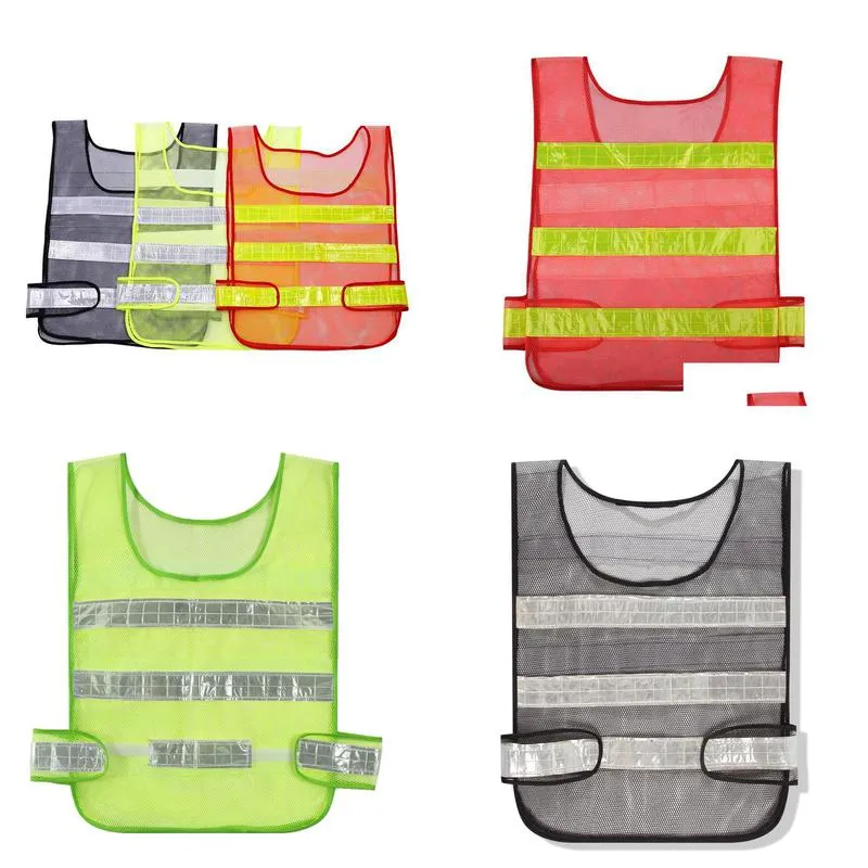 wholesale safety clothing reflective vest hollow grid vests high visibility warning safety working construction traffic rre15213