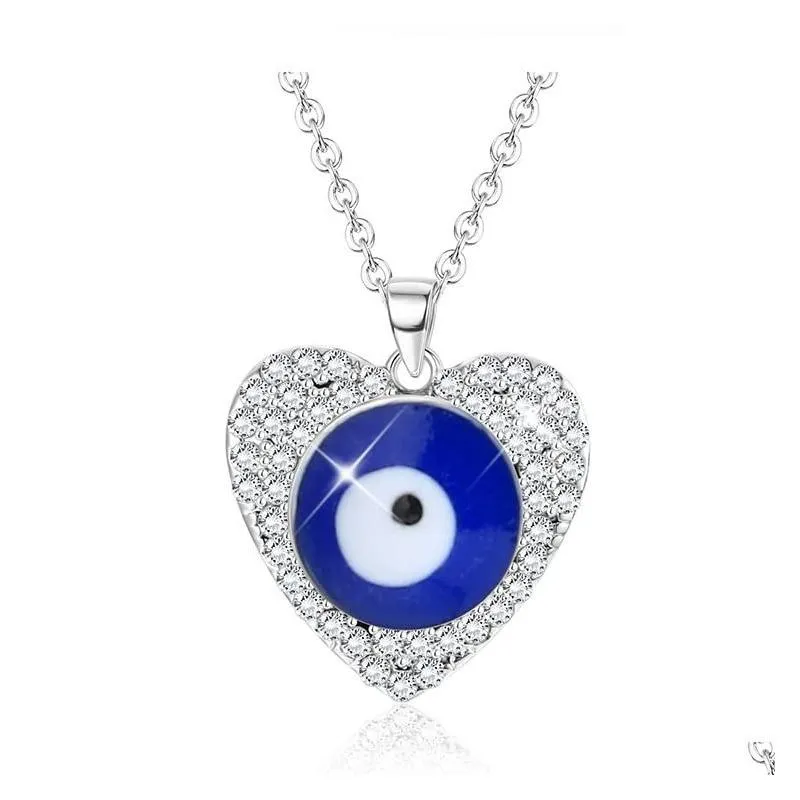 Pendant Necklaces Evil Eye Necklace For Women Keyring Turkish Blue Bead Bracelet Handmade Glasses Charms Bracelets Greek Mati Hamsa Na Dhnn5