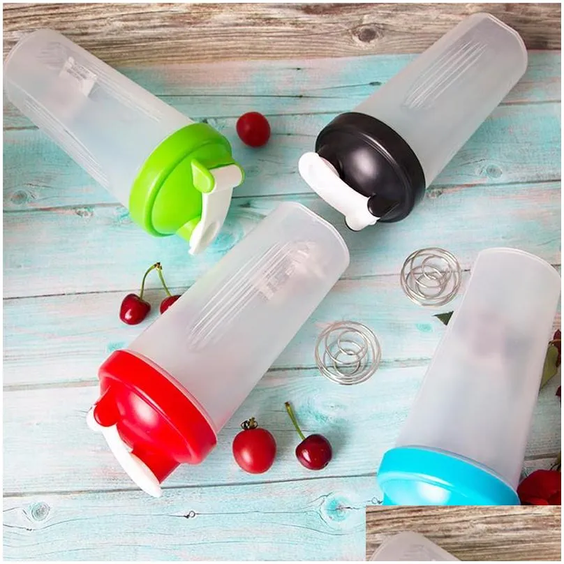 portable sport shaker bottle juice milkshake protein powder leakproof mixing shake cup with shak balls bpa fitness drinkware