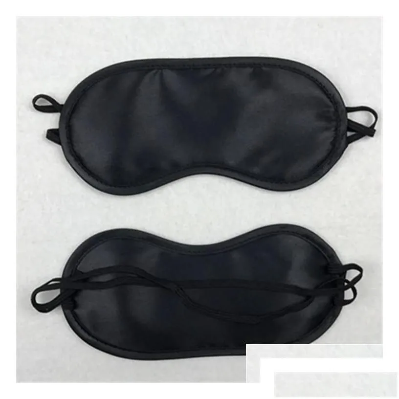 Sleep Masks Black Eye Mask Shade Nap Er Blindfold For Slee Travel Soft Polyester Drop Delivery Health Beauty Vision Care Dhvnr