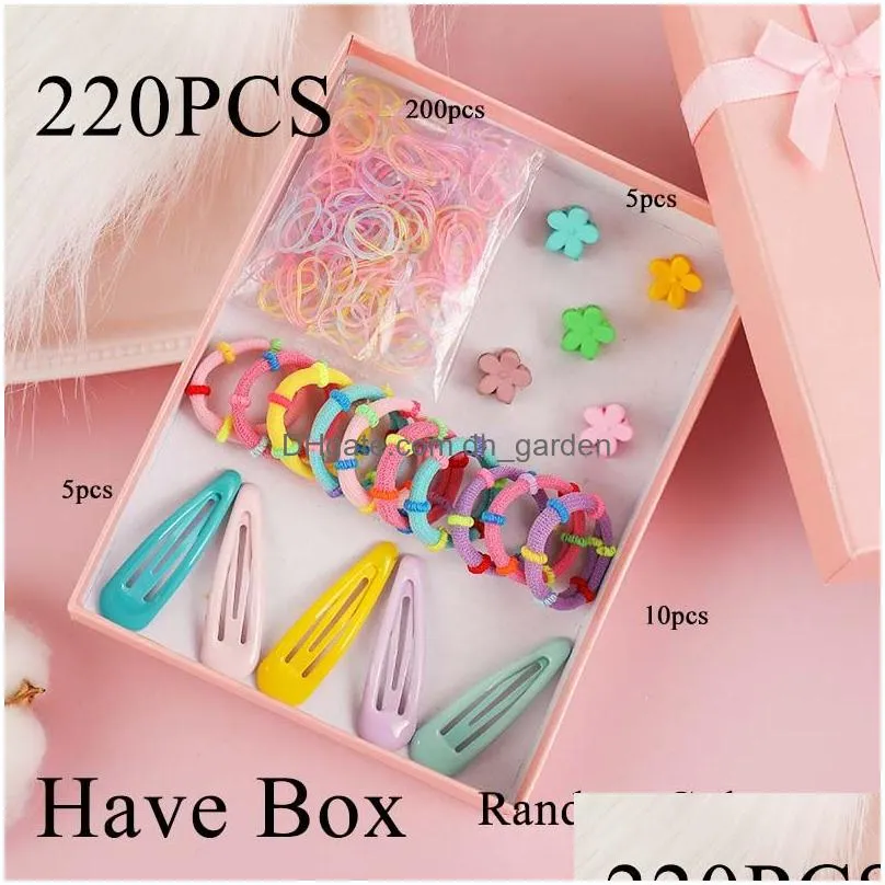 Hair Rubber Bands 1Set Girls Cute Elastic Hair Bands Hairpins Flower Claws Clip Rubber Band Ponytail Holder Kids Fashion Acc Dhgarden Otpus