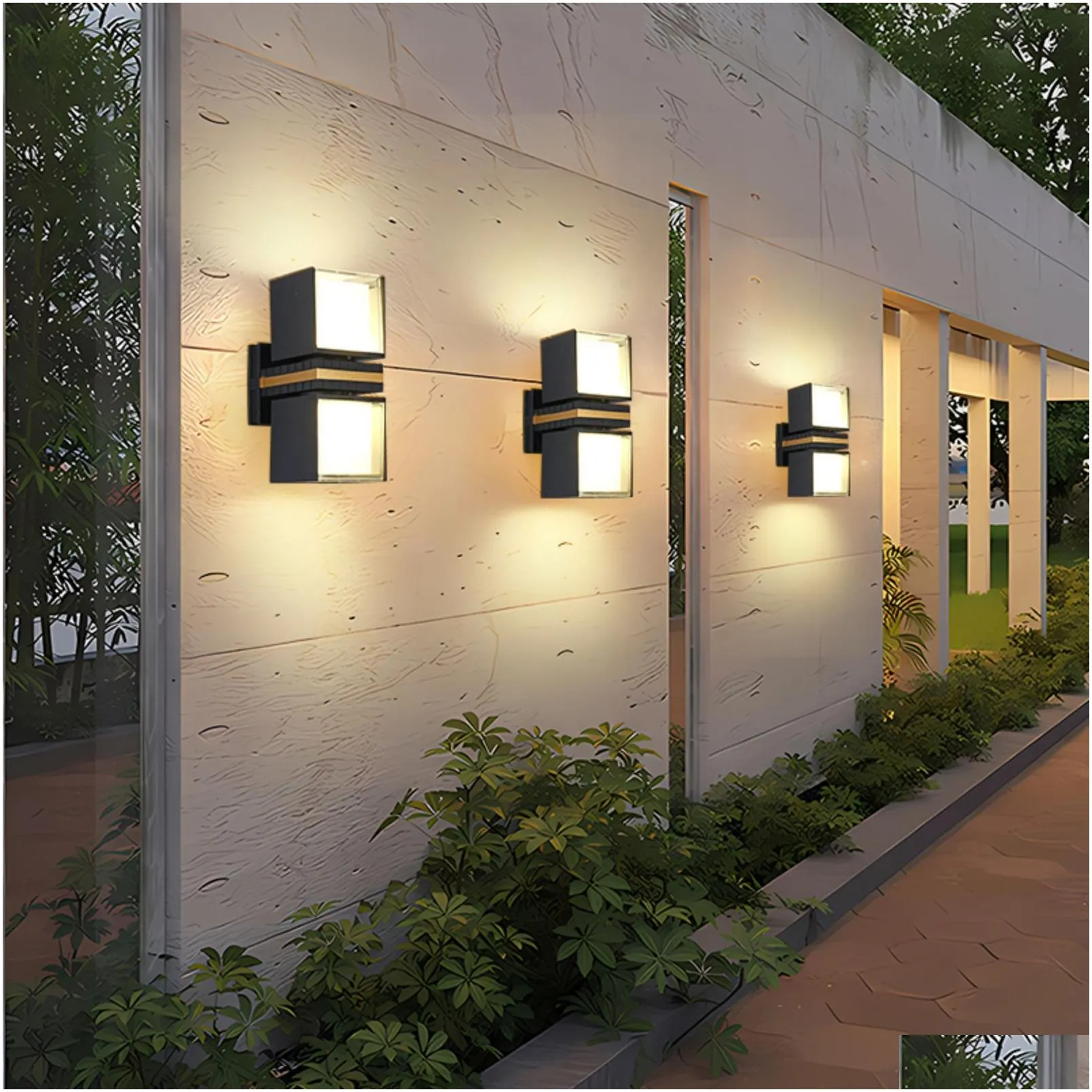 Outdoor Wall Lamps Unique Up And Down Light Illumination Left Right 360° Rotation Suitable For Outdoor Wall Lamp Corridor Balcony Door Dhn6A