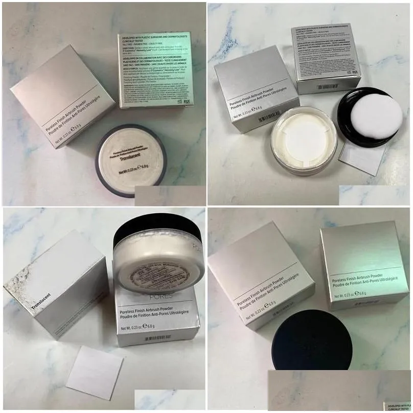 Face Powder Loose 6.8G Poreless Finish Airbrush Matte Finishing Makeup Drop Delivery Health Beauty Dhn8W