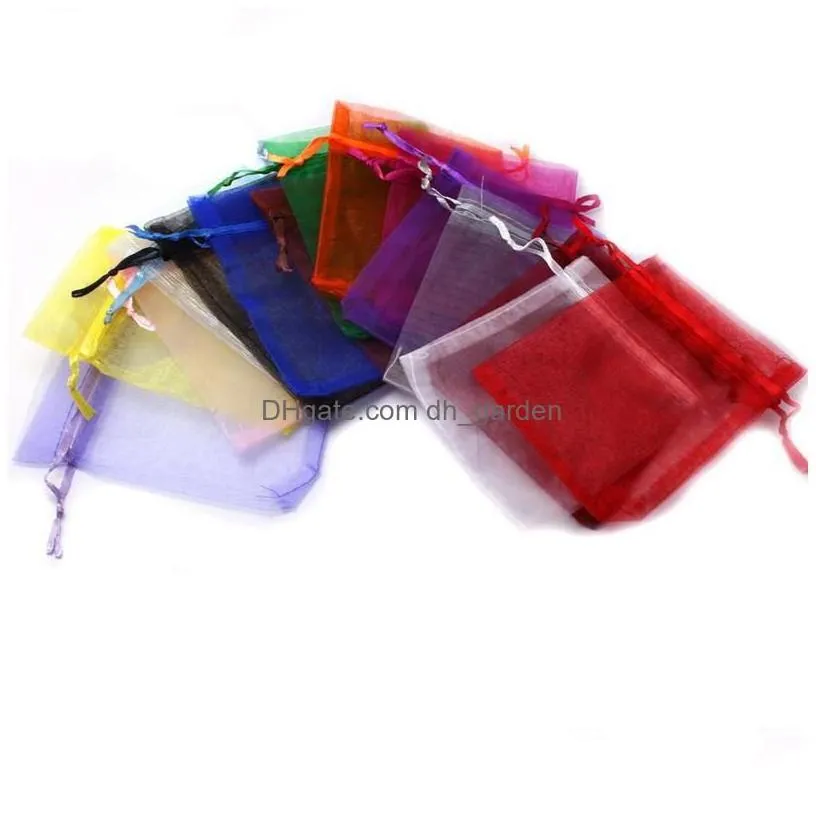 jewelry pouches bags 9x12cm christmas gift 100pcs beautif mix colors organza pouch bag for festival wholesale drop dhgarden dhxyu