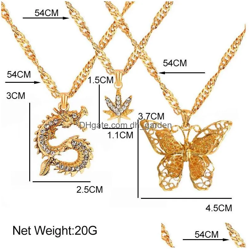 Pendant Necklaces Bohemian Mtilayer Necklaces For Women Men Gold Butterfly Portrait Coin Cross Crystal Chokers Necklace Tren Dhgarden Otsik