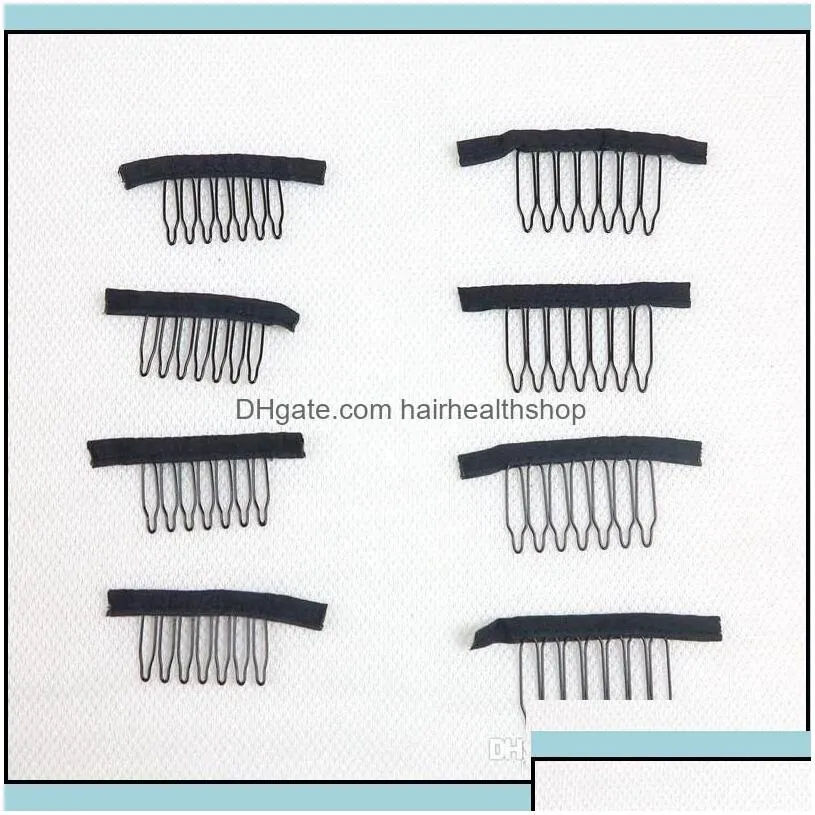 Hair Extension Clips Accessories Tools Products 7 Theeth Stainless Steel Wig Combs For Caps Extensi Dhakc