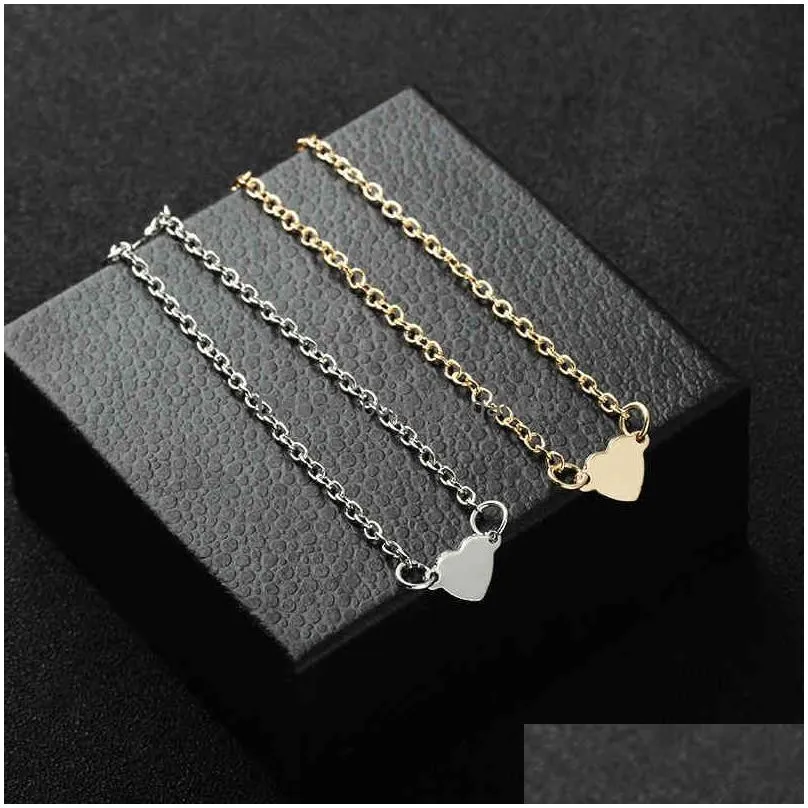 Charm Bracelets 2021 Charming Heart Bracelet Bangles For Women Girls Gold Sier Color Metal Bracelets Statement Jewelry Whole Dhgarden Otcps