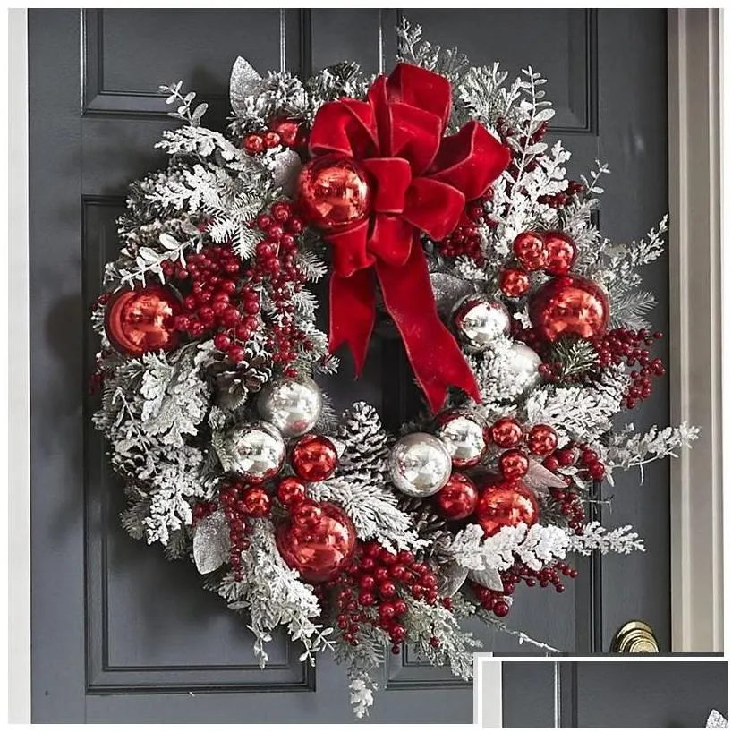 christmas decorations wreath outdoor xmas signs home garden office porch front door hanging garland year decor 220916 drop delivery