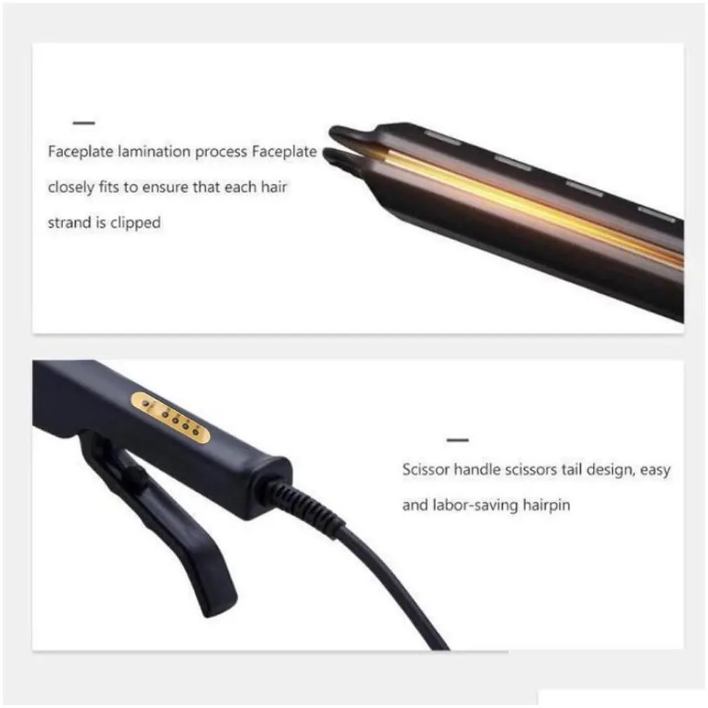 Hair Straighteners Professional Hair Straightener Four-Gear Ceramic Tourmaline Ionic Flat Iron For Women Plancha De Pe Drop Delivery H Dhnz7