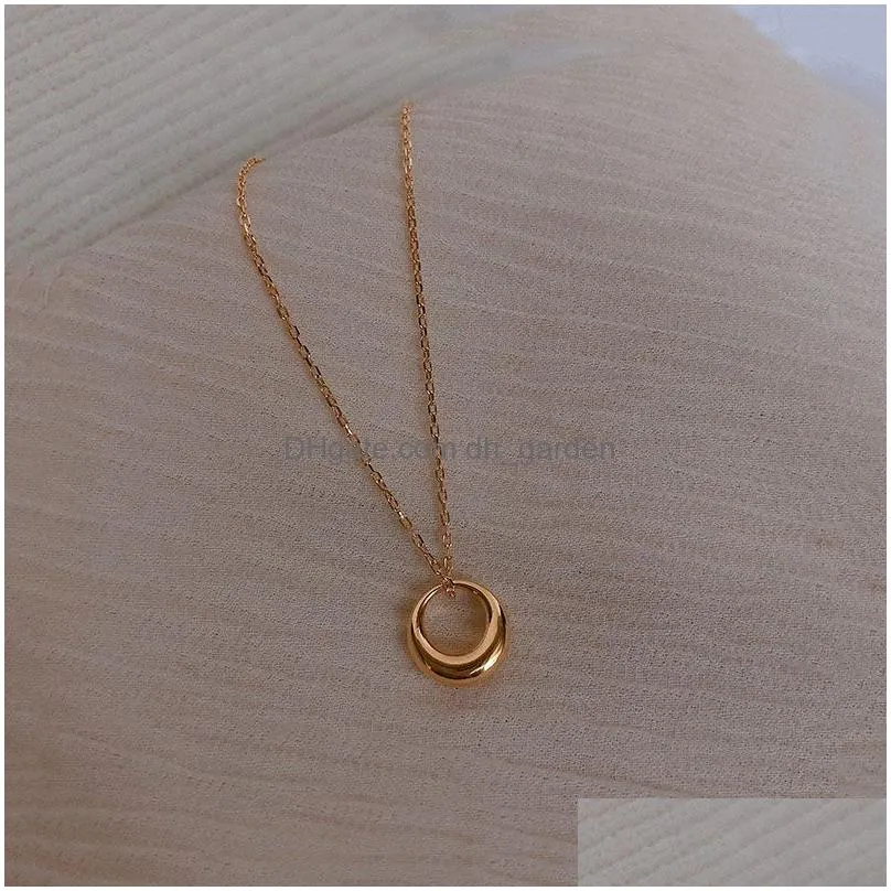 Pendant Necklaces Geometric Round Circle Clavicle Chain Necklace For Women Best Gifts Jewelry Wholesale S-N645 Drop Delivery Dhgarden Otg7L