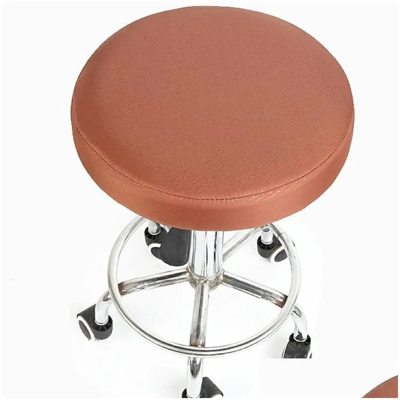 Simple Chair Cover Bar Round Stool Polyester Seat Dentist Hair Salon Slipcover Funda Silla Drop Covers