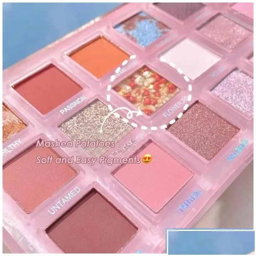 Eye Shadow 18 Colors Rose Quartz Eyeshadow Palette Matte Glitter Makeup Long Lasting Waterproof Shiny Pigment Drop Delivery Health B