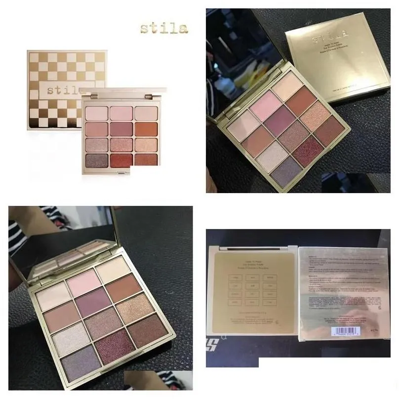 Eye Shadow Drop In Stock Stila Cosmetics Matte N Metal Eyeshadow Palette 12 Color Makeup Pigmented Powder Delivery Health Beauty Eyes