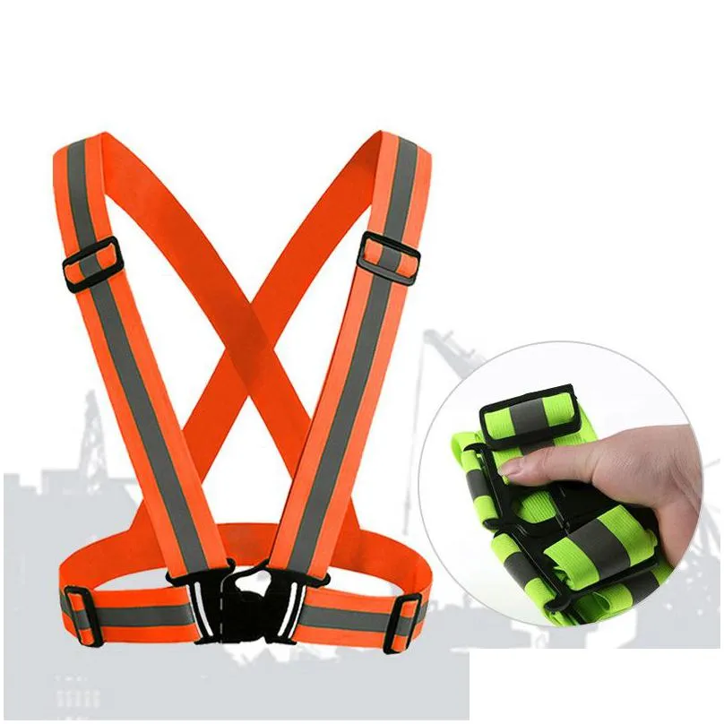 wholesale reflective safety vest high visibility reflective running gear vest adjustable straps for women men outdoor jogging cycling walking and
