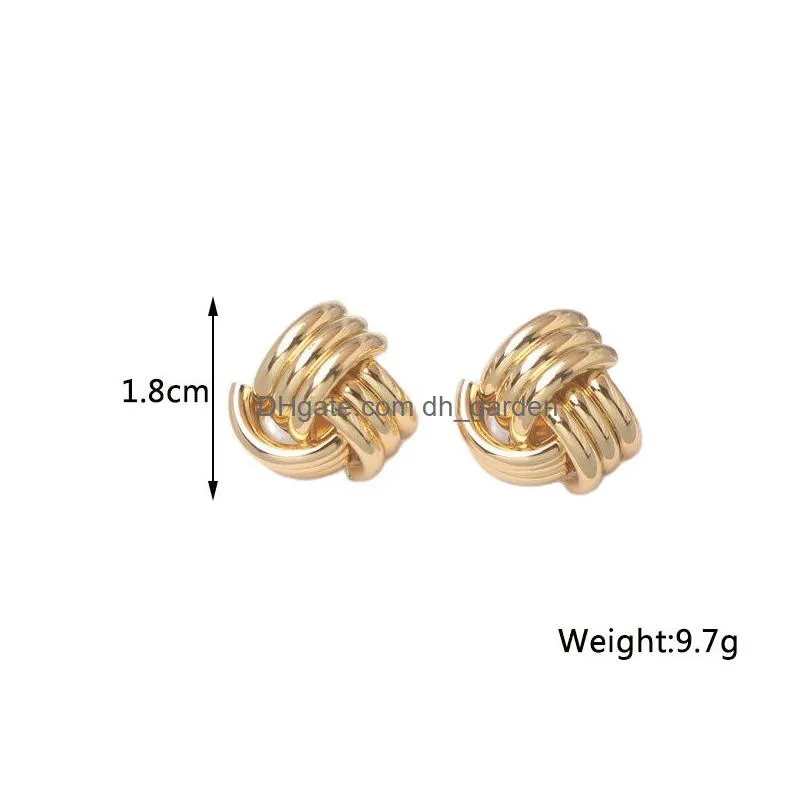 Stud New Twist Stud Earrings Gold Color Metal Women Earring Rotating Spiral Unusual Ear Rings For Ladies European Jewelry Dr Dhgarden Otube