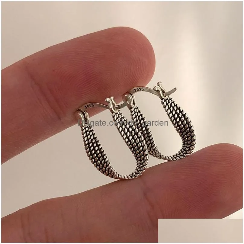 Stud Vintage Punk Earrings For Women New Fashion Creative Twist Winding Geometric Handmade Party Jewelry Drop Delivery Jewelr Dhgarden Otpye