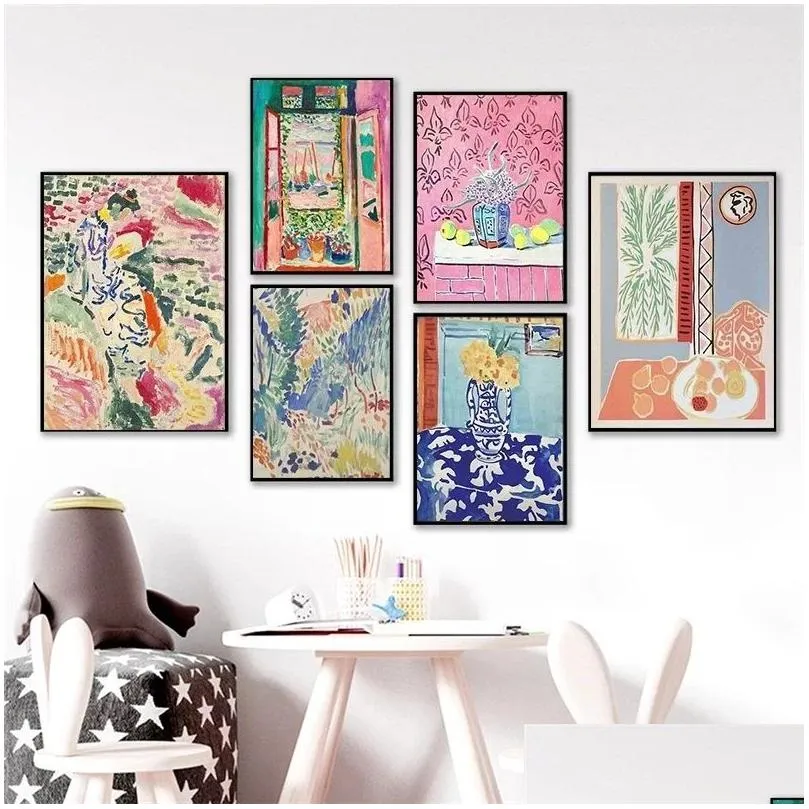 Vintage Abstract Landscape Posters and Prints Wall Art Canvas Painting Pictures Living Room Home Decoration Henri Matisse Woo