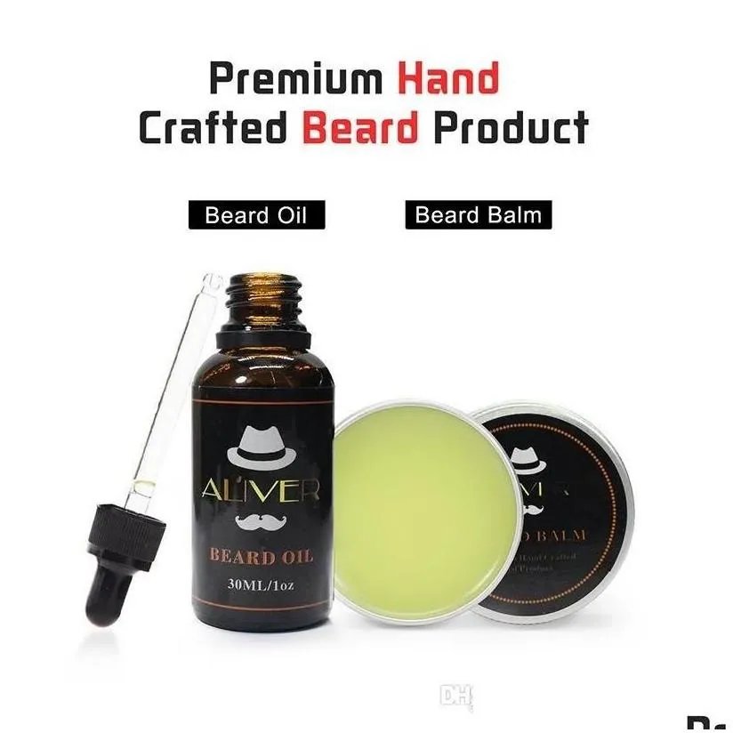 Aftershave Aliver Natural Organic Beard Oil Wax Balm Hair Products Leavein Conditioner For Soft Moisturize Health Care Drop Delivery