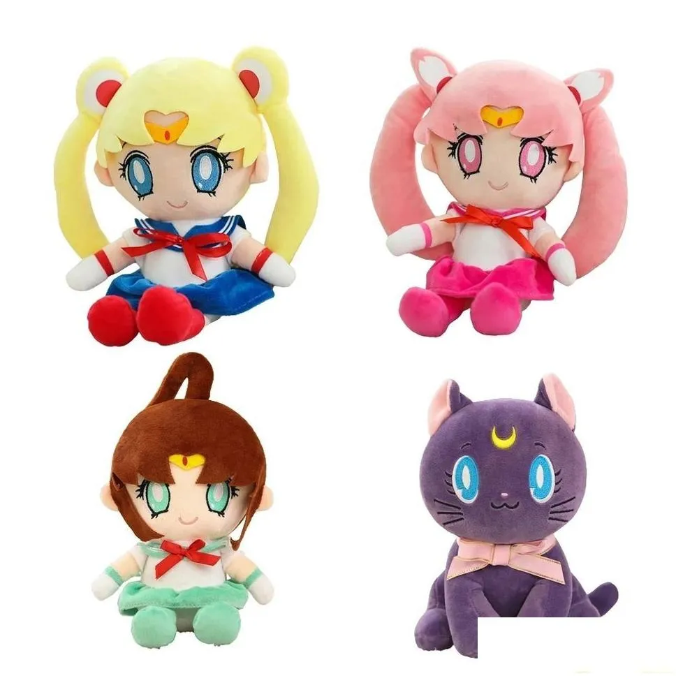 Kawaii Sailor Moon Plush Toys Tsukino Usagi Cute Girly Heart Stuffed Anime Dolls Gifts Home Bedroom Decoration