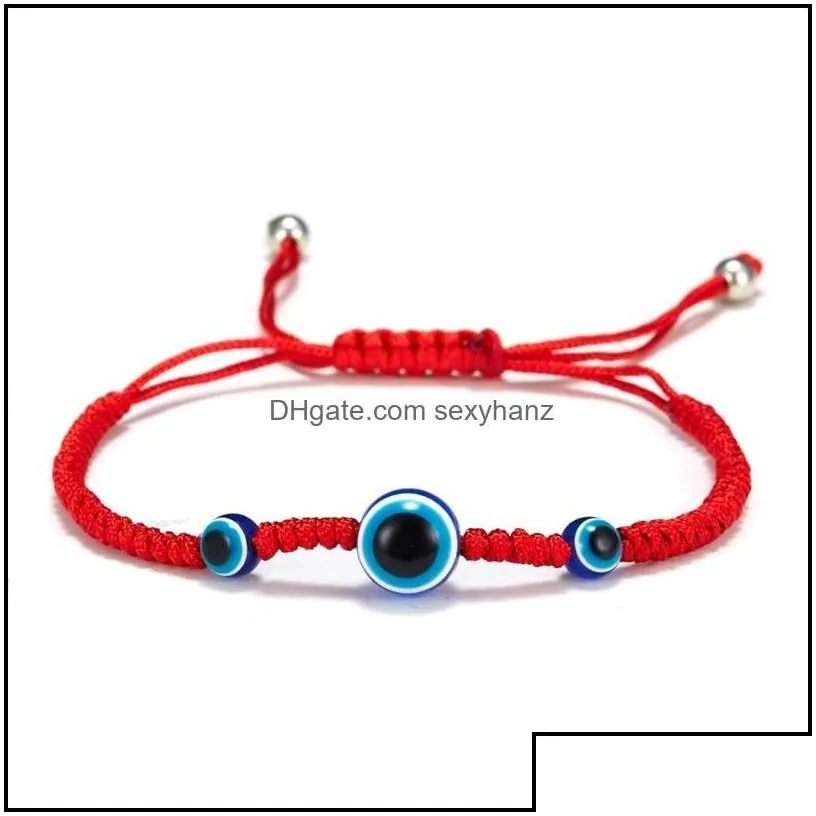 charm bracelets jewelry handwoven bracelet lucky kabh red string thread hamsa blue turkish evil eye fatima pretty 4 drop delivery 2021