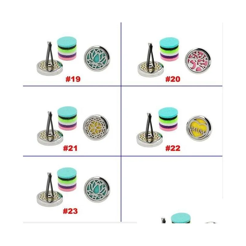 30mm Car Perfume Clip Home  Oil Diffuser For Car Locket Clip Stainless Steel Car Air Freshener Conditioning Vent Clip