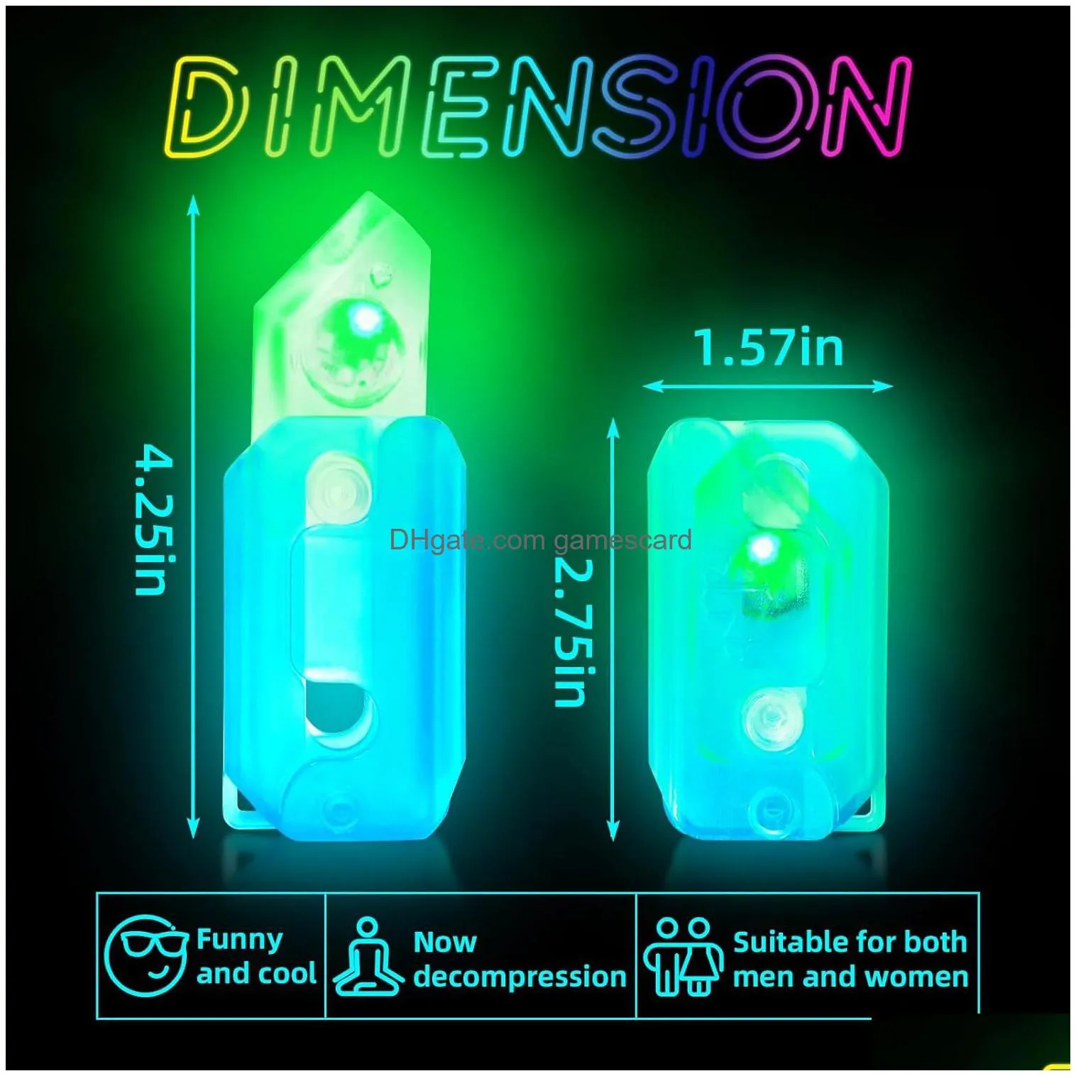 Novelty Games Led Light Up 3D Printed Toy Knife Glow In The Dark Luminous Plastic Turnip Toys Sensory Carrot Decompression Push Card R Dhvlu