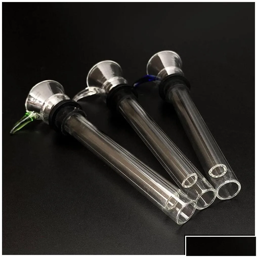 smoking pipes glass male slides and female stem slide funnel style with black rubber simple downstem for water bong drop delivery ho