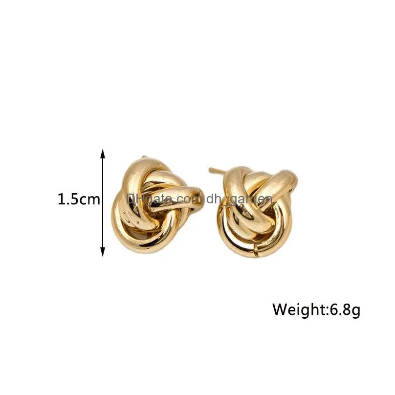 Stud New Twist Stud Earrings Gold Color Metal Women Earring Rotating Spiral Unusual Ear Rings For Ladies European Jewelry Dr Dhgarden Otube