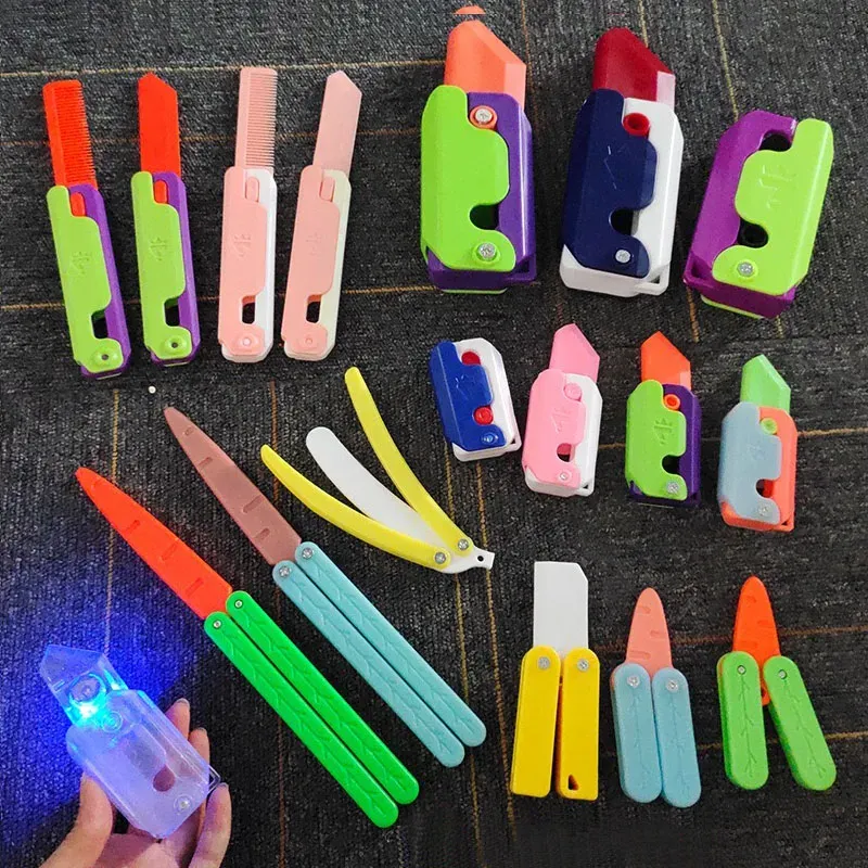 Decompression Toy 3D Printed Radish Knife Toys Hand Gripper Forearm Finger Anxiety Relief Toy Fidget For Kids Adts Drop Delivery Toys Dhoen