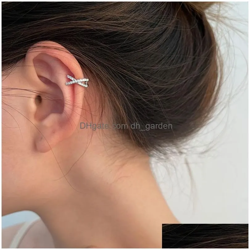 Ear Cuff Cross Metal Zircon Ear Cuff Clip For Women No Pierced C Shape Geometric Small Earcuff Wrap Clips Jewelry Drop Deliv Dhgarden Otj48