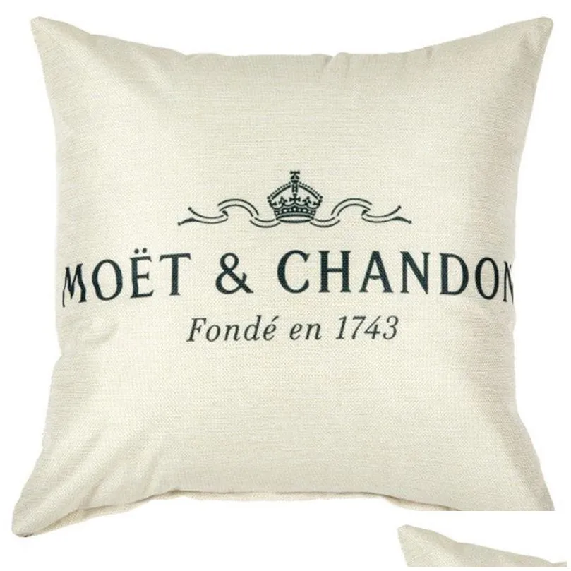 Other Home Textile Linen Printed Throw Pillows Case Home Textile Bedside Waist Pillow Cross-Border Champagne Pattern Sofa Drop Deliver Dhmvt