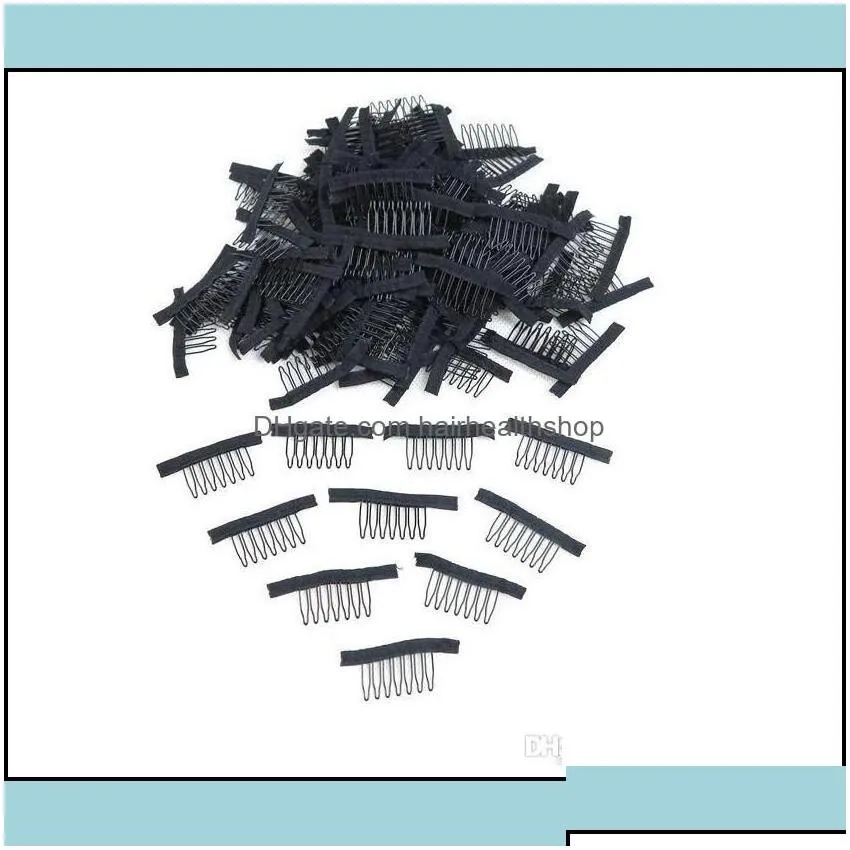 Hair Extension Clips Accessories Tools Products 7 Theeth Stainless Steel Wig Combs For Caps Extensi Dhakc