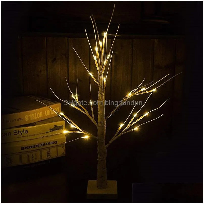 lighted birch tree for home decor white christmas decorations indoor battery operated tabletop mini artificial trees with lights