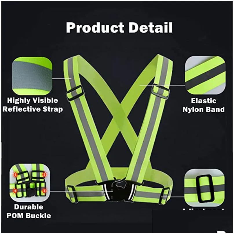 wholesale reflective safety vest high visibility reflective running gear vest adjustable straps for women men outdoor jogging cycling walking and