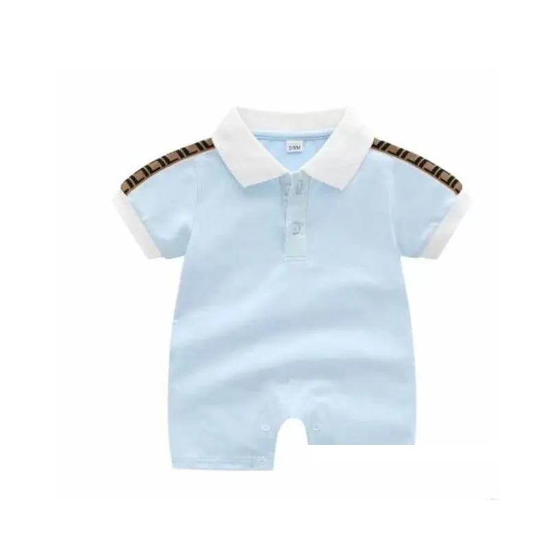 Newborn Baby Rompers kids Girls Boy Short Sleeve Cotton Clothes Designer Letter Print Infant Baby jumpsuits Children Pajamas 0-24
