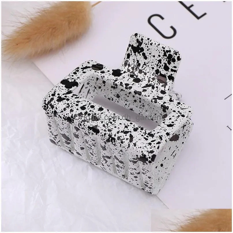 Hair Clips & Barrettes 1Pc Square Hair Claws Elegant Acrylic Hairpins Small Size Barrette Crab Clips Headwear For Women Girl Dhgarden Ot3Rk