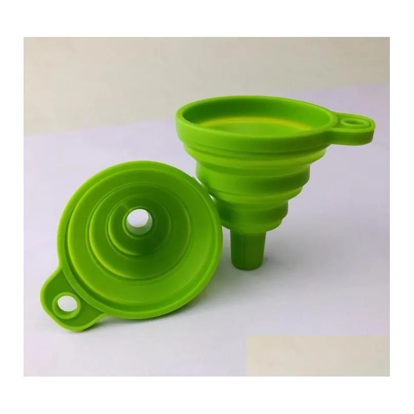 Silicone Foldable tools Funnel Mini Silicones Collapsible Style Folding Portable Funnels Be Hung Kitchen Tool