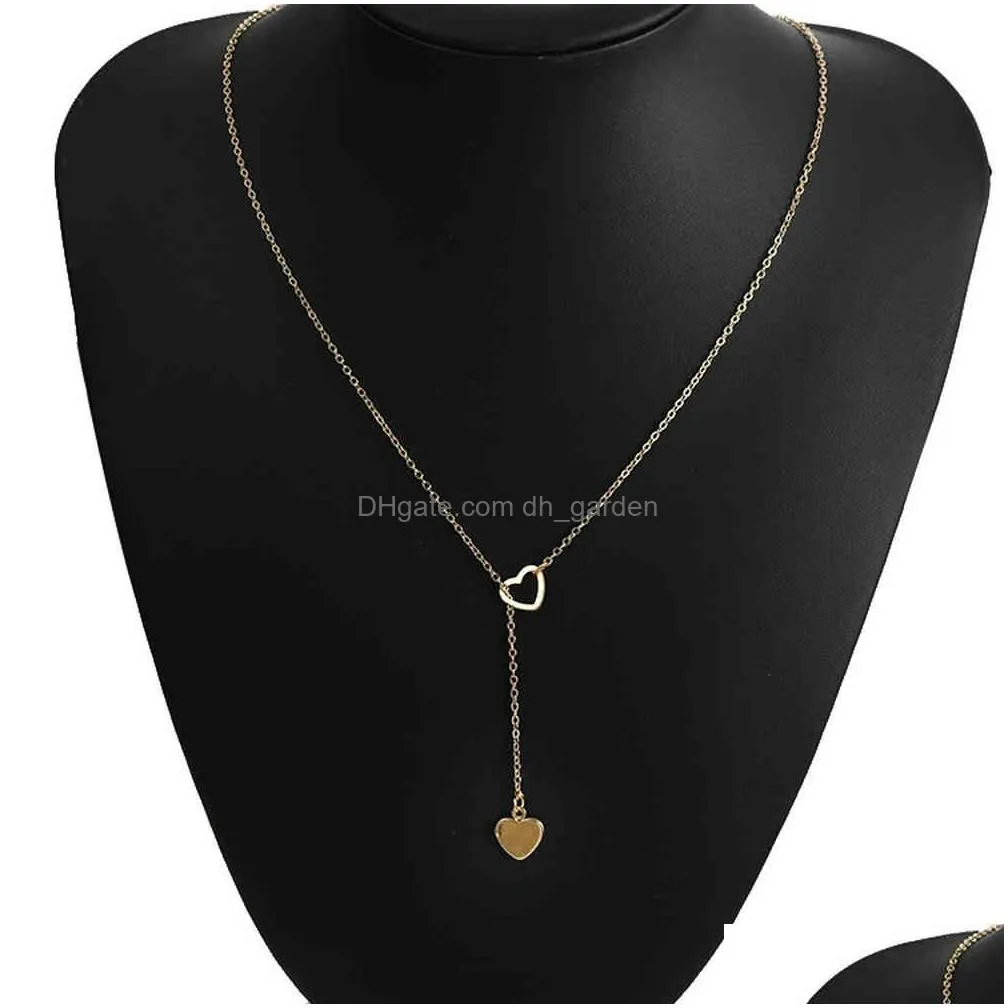 Pendant Necklaces 2021 Fashion Trendy Jewelry Copper Heart Chain Link Necklace Gift For Women Girl Drop Delivery Jewelry Neck Dhgarden Otz9Q